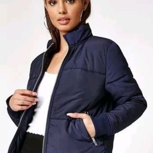 Kendall and kylie navy blue puffer jacket